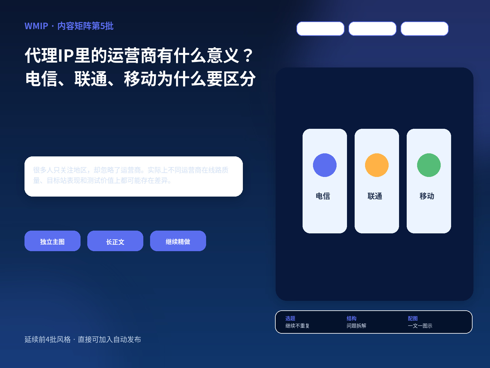 代理IP里的运营商有什么意义？电信、联通、移动为什么要区分