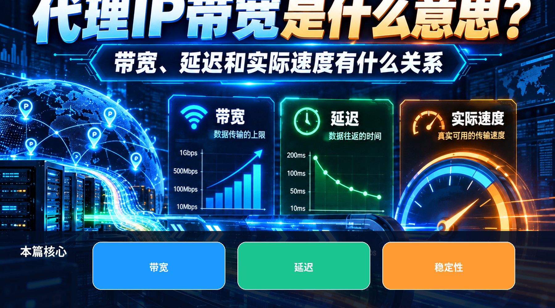 代理IP带宽是什么意思？带宽、延迟和实际速度有什么关系